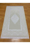 AYHANHOME Patterned Fringed Gift Tafetta Cream Prayer Rug 1