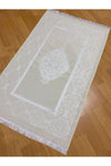 AYHANHOME Patterned Fringed Gift Tafetta Cream Prayer Rug 2