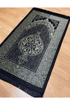 AYHANHOME Patterned Fringed Gift Taffeta Black Prayer Rug 2