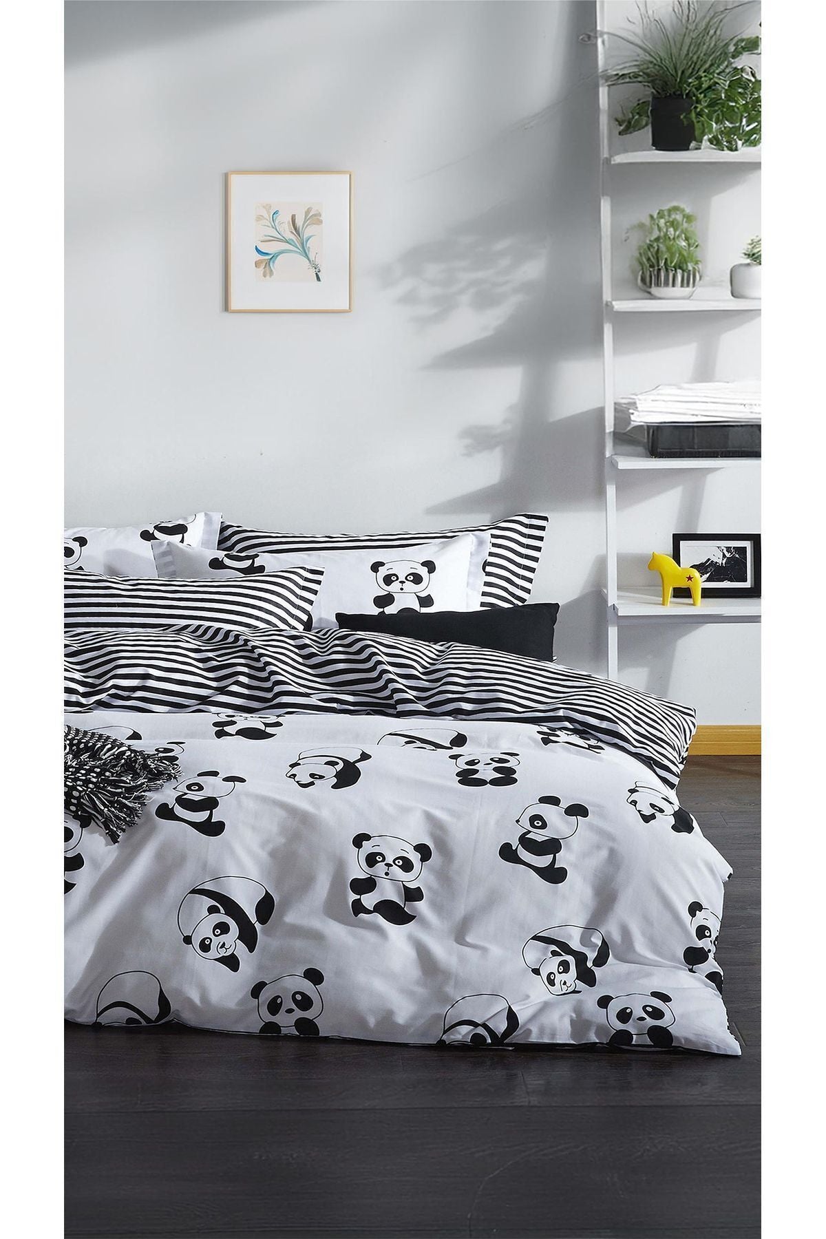 Eponj Home Mature Duvet Set Double Panda Black 2