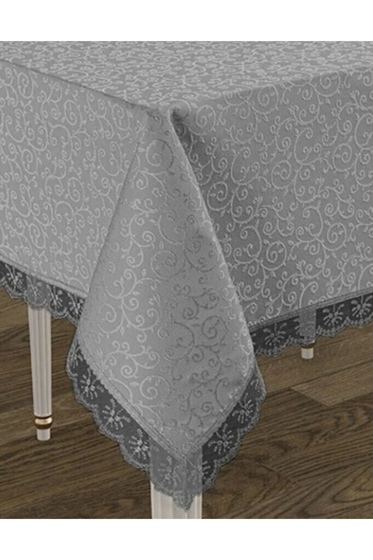 WENESSİ Kdk French Lace Stain-Resistant Tablecloth (Cream) 3