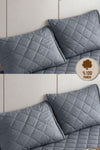 Formeya Pamukkale Alez Grey 100% Cotton Quilted Pillow Protector Set of 4 1