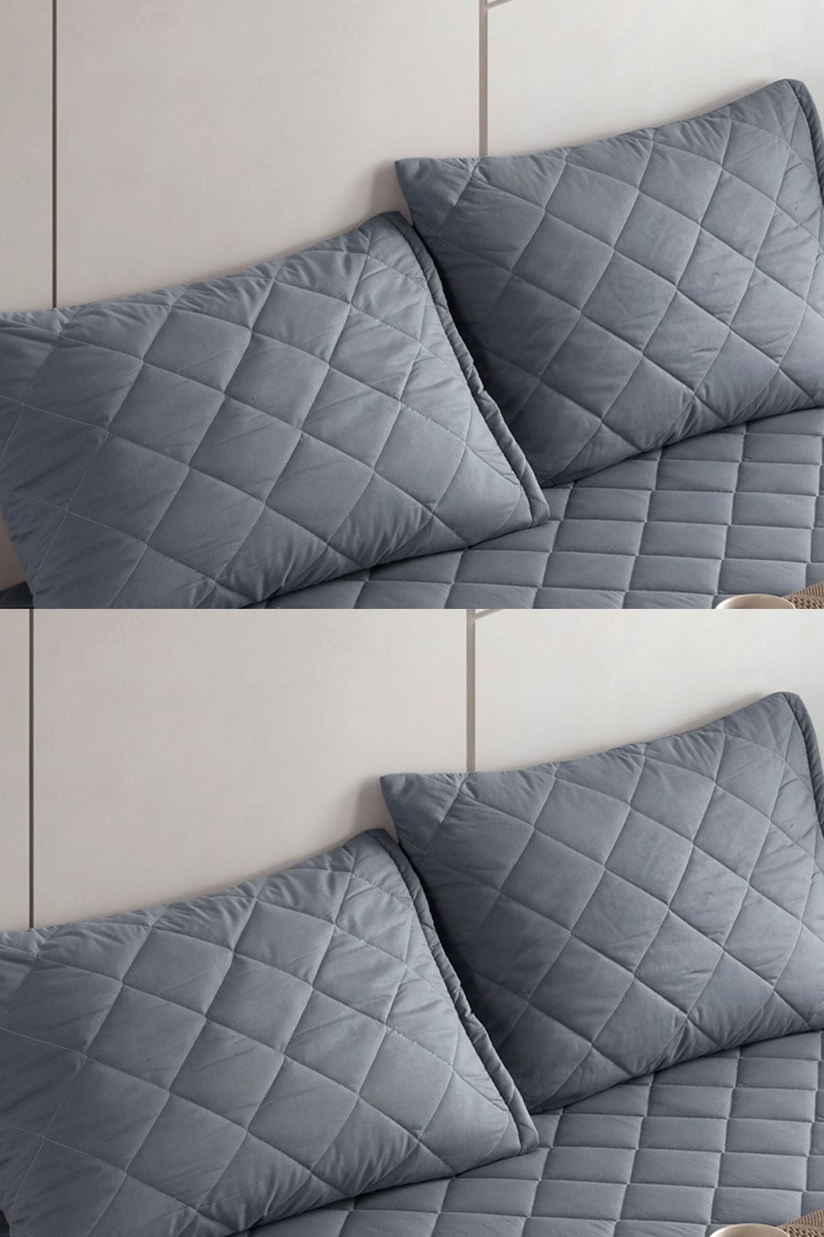 Formeya Pamukkale Alez Grey 100% Cotton Quilted Pillow Protector Set of 4 2