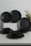 Keramika Ege Matte Black Dinner Set 12 Pieces for 4 People 1