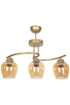 Fer Avize Fuji Modern Design Antique Frame Honey Glass Living Room - Kitchen - Bedroom 3-Unit Chandelier 1