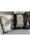 Paris Life Shiny Sequined Double-Sided Pillow Black Gray Color 1