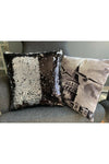 Paris Life Shiny Sequined Double-Sided Pillow Black Gray Color 2