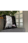 Paris Life Shiny Sequined Double-Sided Pillow Black Gray Color 3