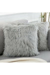 LadiesHome Light Grey Plush Pillow Cover 45x45 Premium Fabric 2