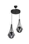 Begüsa Lapis 2-Light Black-Smoke Globe Glass Chandelier 2