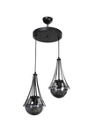 Begüsa Lapis 2-Light Black-Smoke Globe Glass Chandelier 3