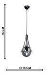 Begüsa Lapis Single Black-Smoked Globe Glass Pendant Light 5