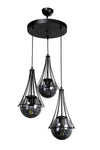 Begüsa Lapis 3-Black-Smoke Globe Glass Chandelier 2