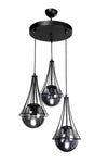 Begüsa Lapis 3-Black-Smoke Globe Glass Chandelier 3