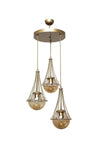 Begüsa Lapis 3-Lamp Antique Honey Globe Glass Chandelier 2