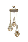 Begüsa Lapis 3-Lamp Antique Honey Globe Glass Chandelier 3