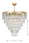 Avizemoda Linsa 55 Cm Crystal Glass Stone Luxury Chandelier - (Gold Gilding) 3