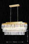 Avizemoda Linsa 70x30 Cm Crystal Glass Stone Dining Table Luxury Chandelier - (Gold Gilding) 2