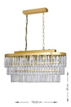 Avizemoda Linsa 70x30 Cm Crystal Glass Stone Dining Table Luxury Chandelier - (Gold Gilding) 3