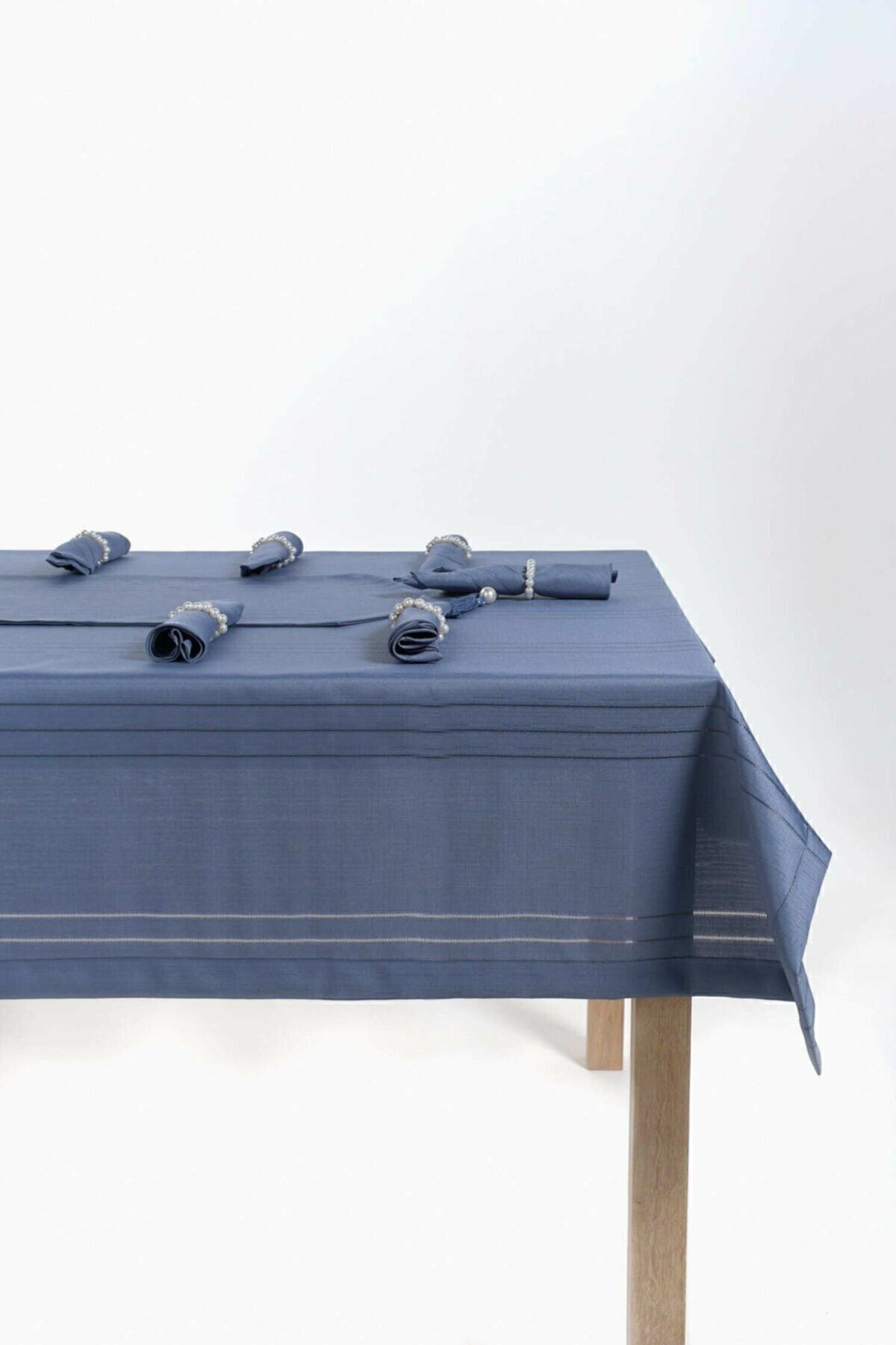 Çeyiz Sokağı Colber Tablecloth Indigo Dining Presentation Set 1