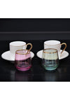 Pink Design Kitchen 6 Separate Color Lustrous Coffee Side Glass - Liqueur - 6 Pieces - 95cc 3