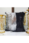 YILMAZHOME Sequin Embroidered Cushion Cover - (Black-Silver) 2