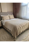 AtölyeNT Bohemian Cotton Fabric Bed/Sofa Cover Beige 250x220 Cm 5