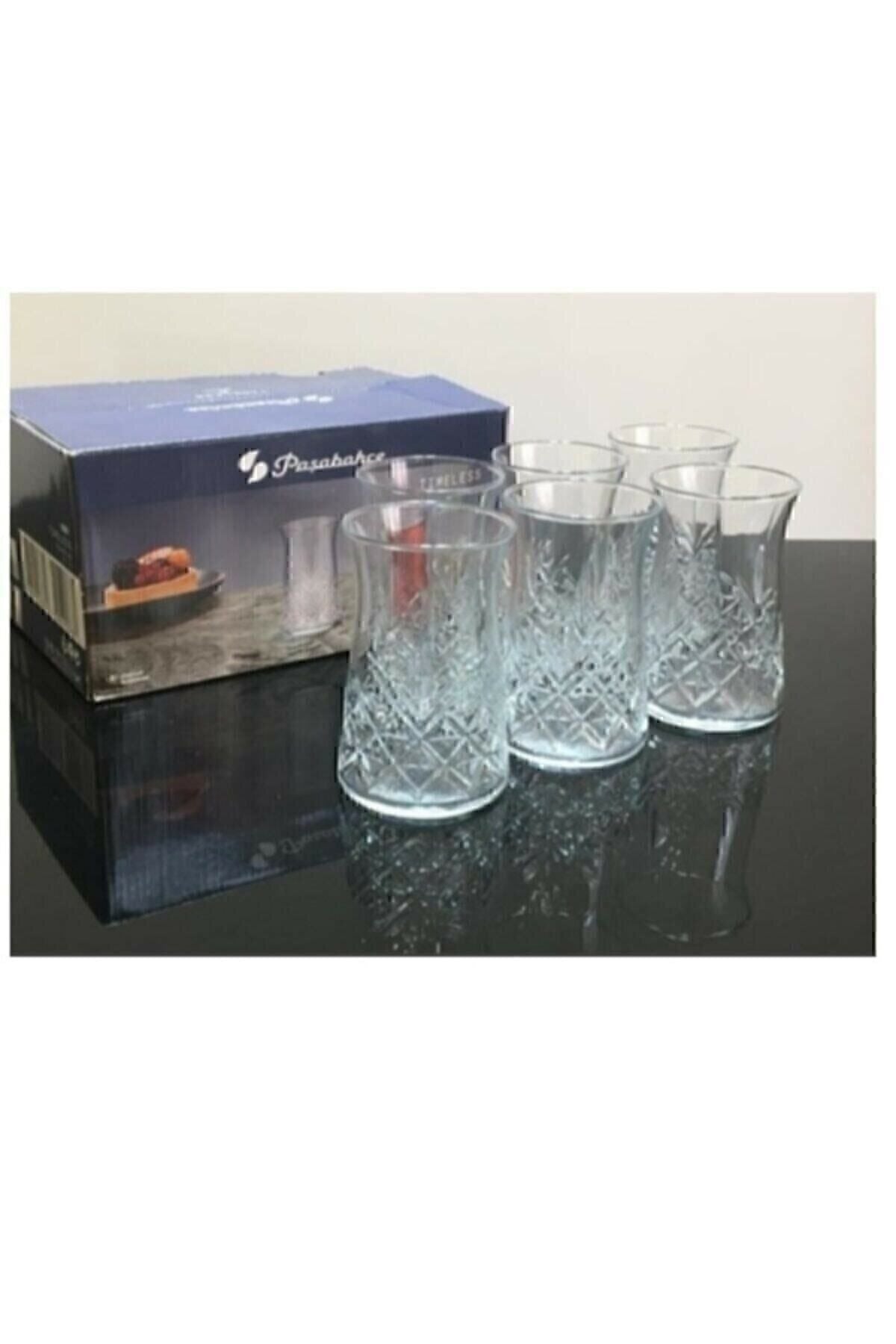 Paşabahçe 12-Piece Timeless Tea Glass Crystal Cut Glass Only Glass 6