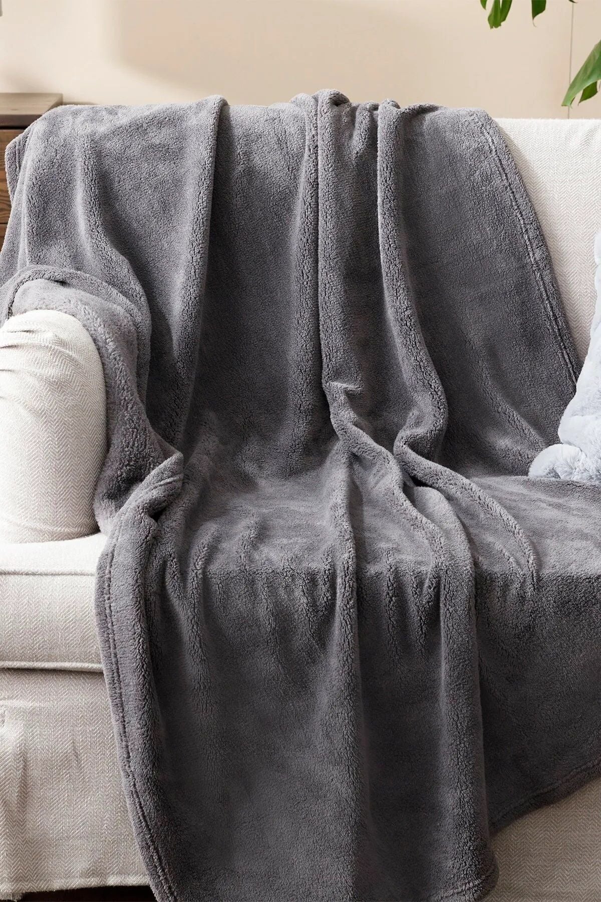 Mulberry Wellsoft Blanket, Anthracite TV Blanket, Plush, Fleece Blanket, Double Size 220*230 1