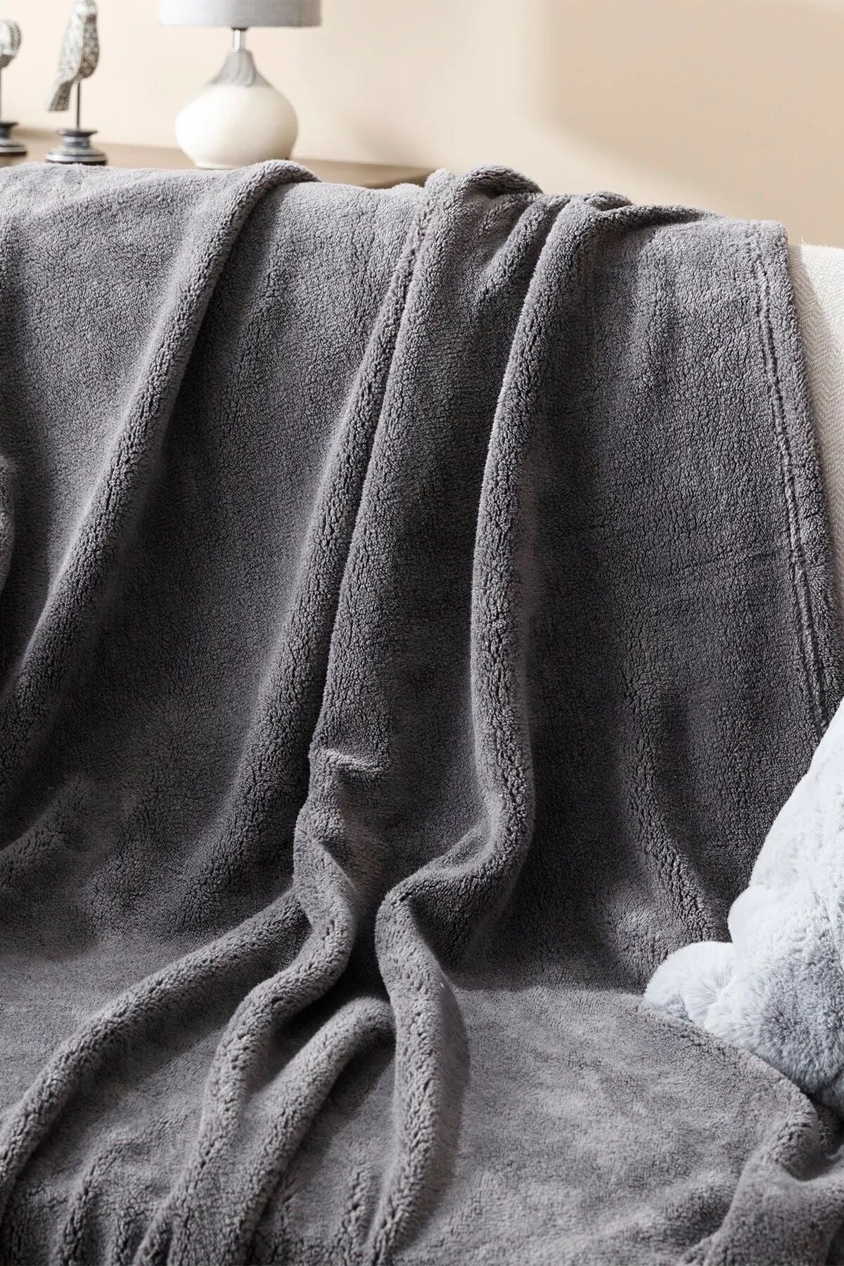 Mulberry Wellsoft Blanket, Anthracite TV Blanket, Plush, Fleece Blanket, Double Size 220*230 2