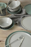 Keramika Mat Gray - Matte Green Nordic Dinner Set for 6 People 24 Pieces 2