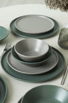 Keramika Mat Gray - Matte Green Nordic Dinner Set for 6 People 24 Pieces 5