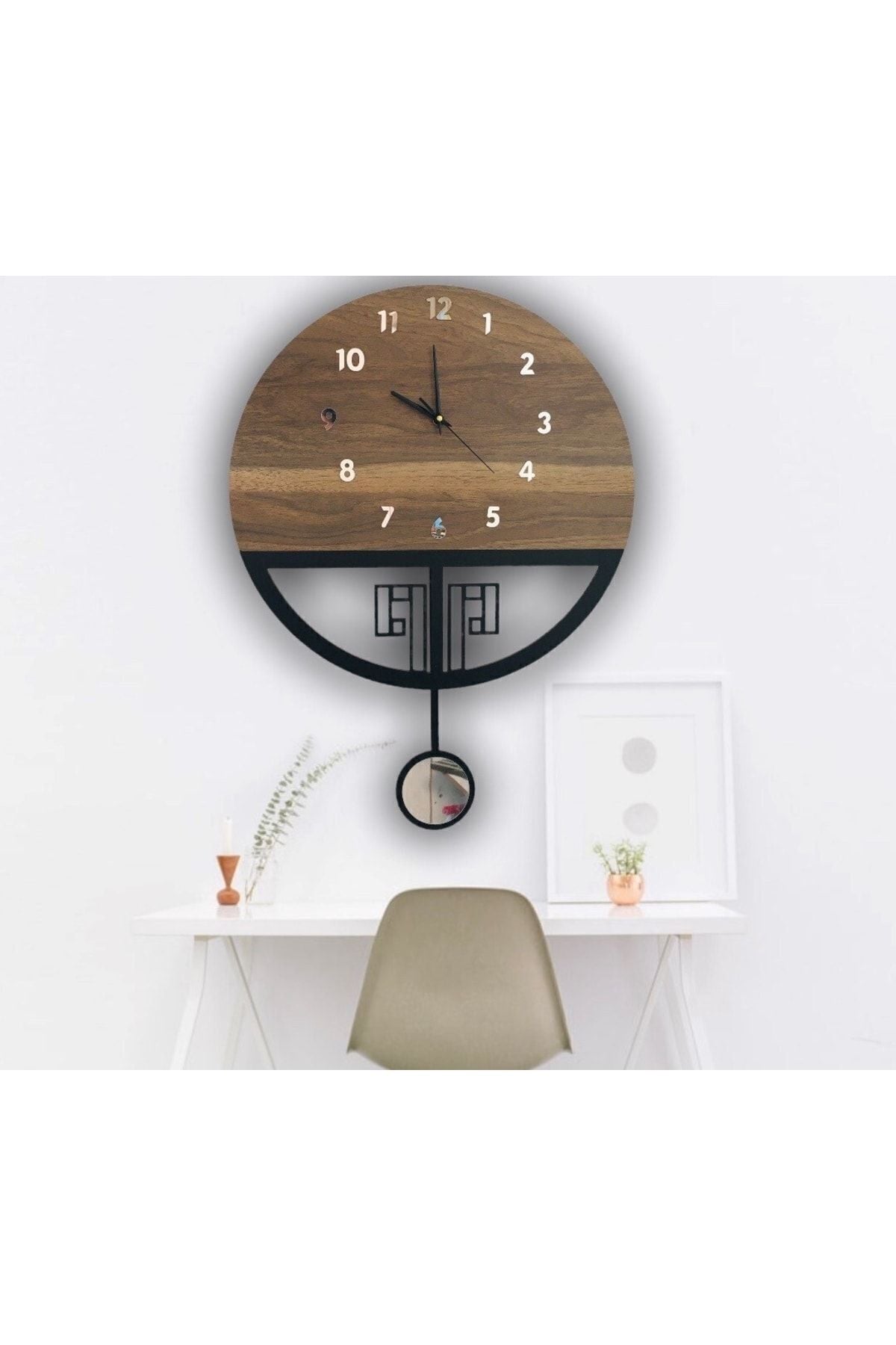 Nixar Desing Silent Pendulum Wooden Wall Clock 3