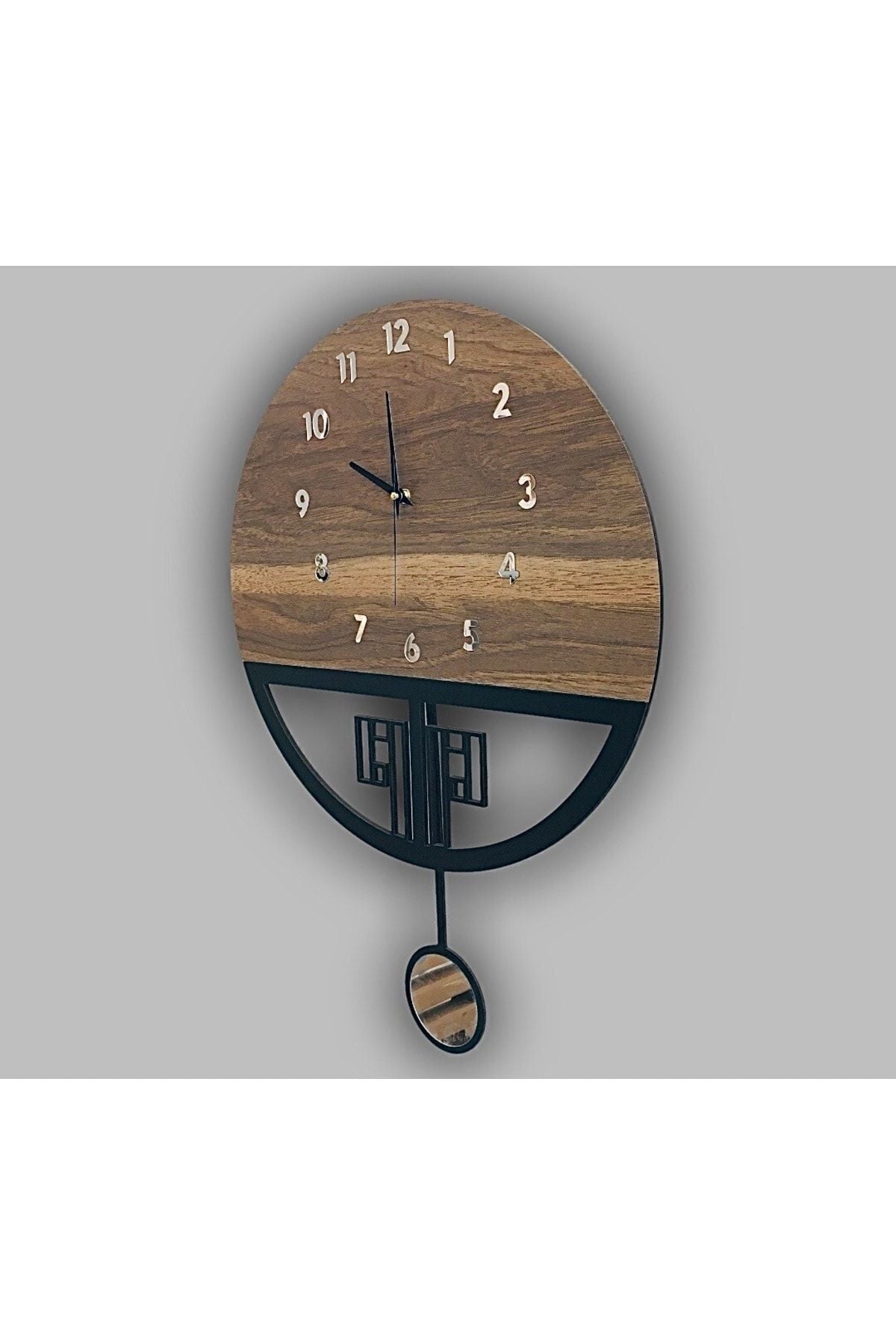 Nixar Desing Silent Pendulum Wooden Wall Clock 4