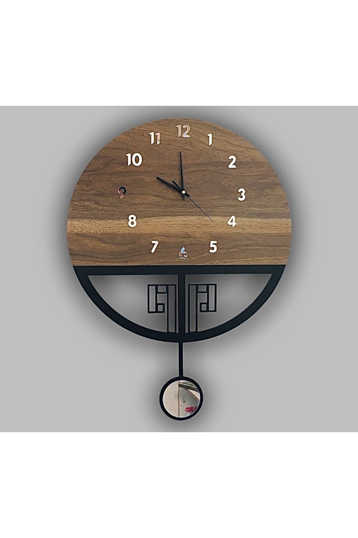 Nixar Desing Silent Pendulum Wooden Wall Clock 5