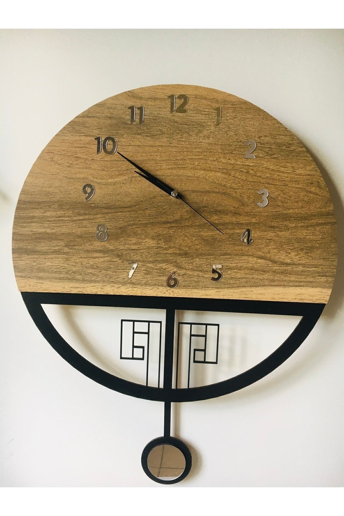 Nixar Desing Silent Pendulum Wooden Wall Clock 6