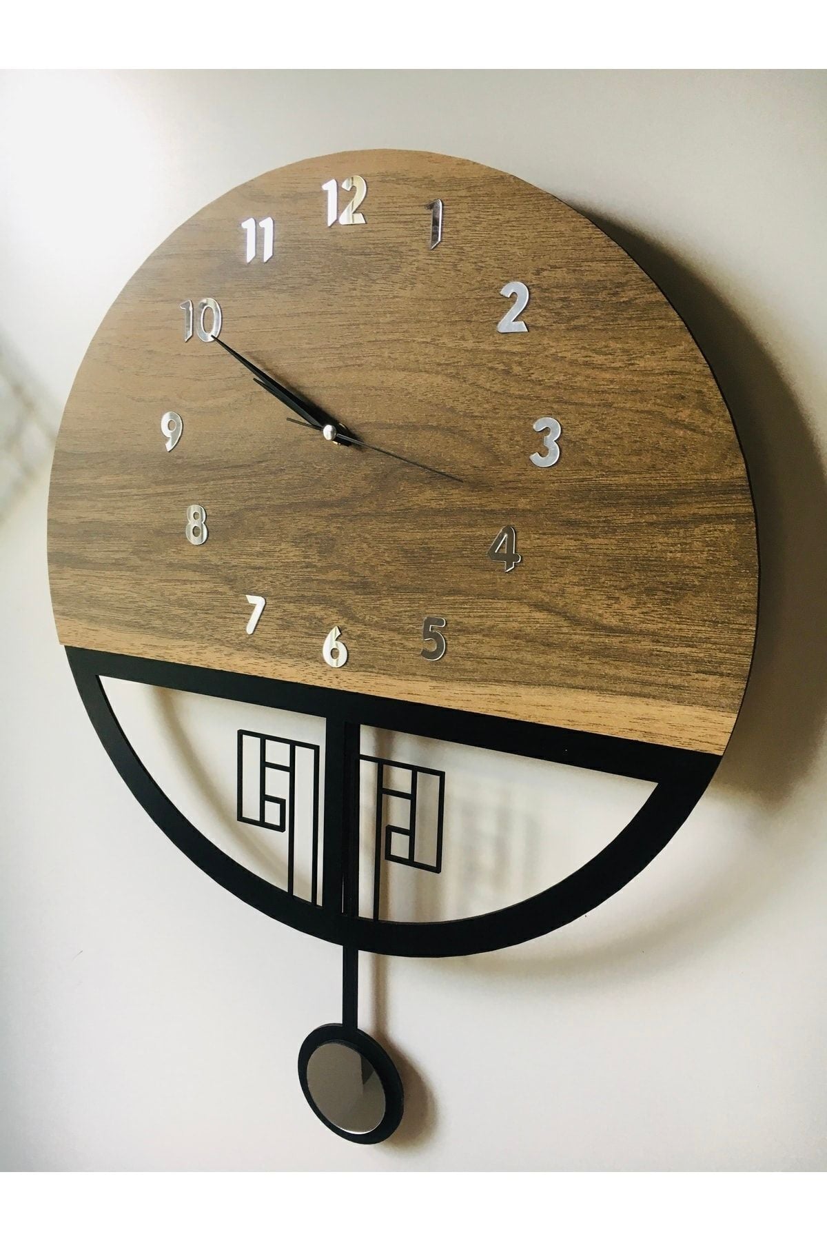 Nixar Desing Silent Pendulum Wooden Wall Clock 7