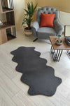 SERIA HALI Antrasit Plush Rug Double Head Washable Non-Slip Base Rabbit Fur Carpet Runner 1