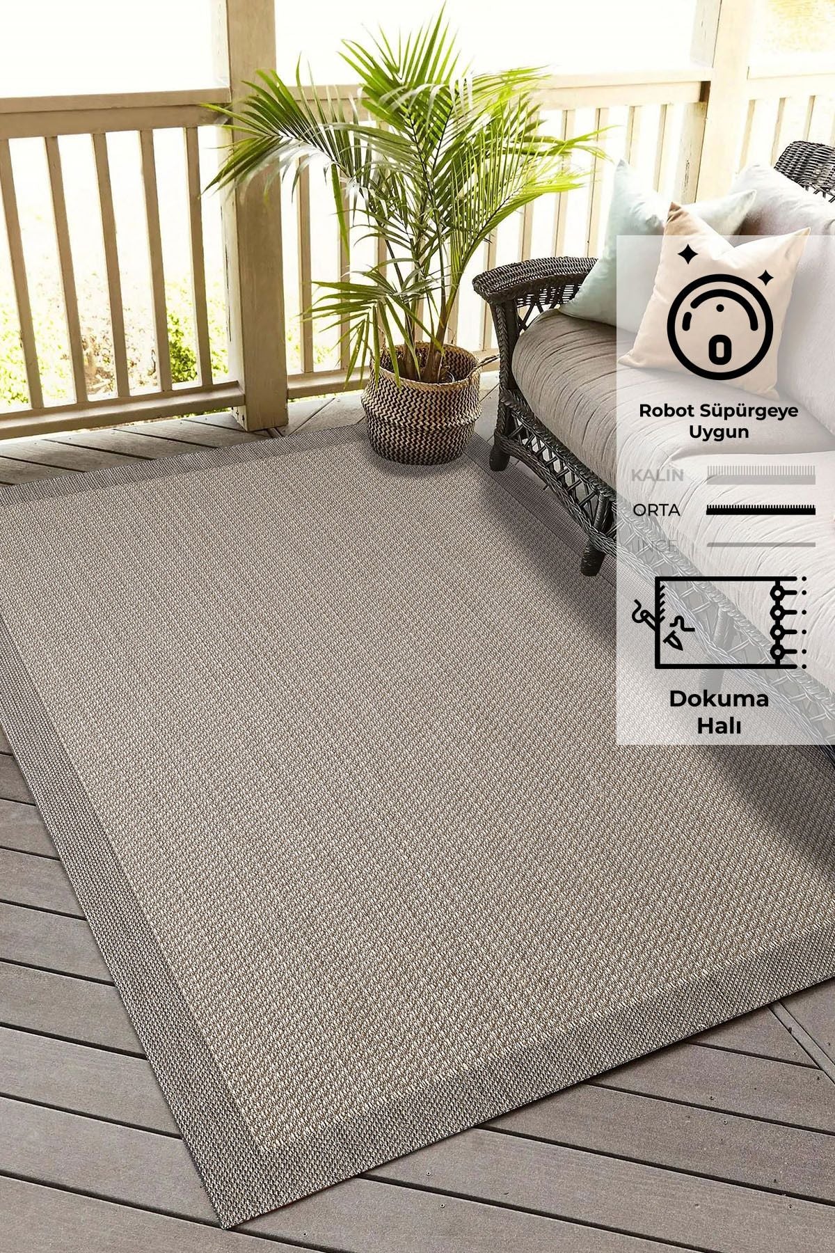 Konfor Halı Konfor Sisalux 3091 Beige Jute Backed Modern Woven Rug Sisal Mat Rug 1