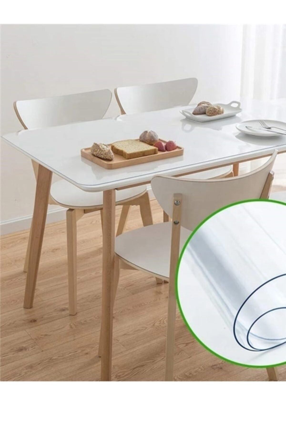 ERKSOLHOME Ceren Transparent 1.4mm 80cm Wide Thick Non-Slip PVC Table Cover Protector 3