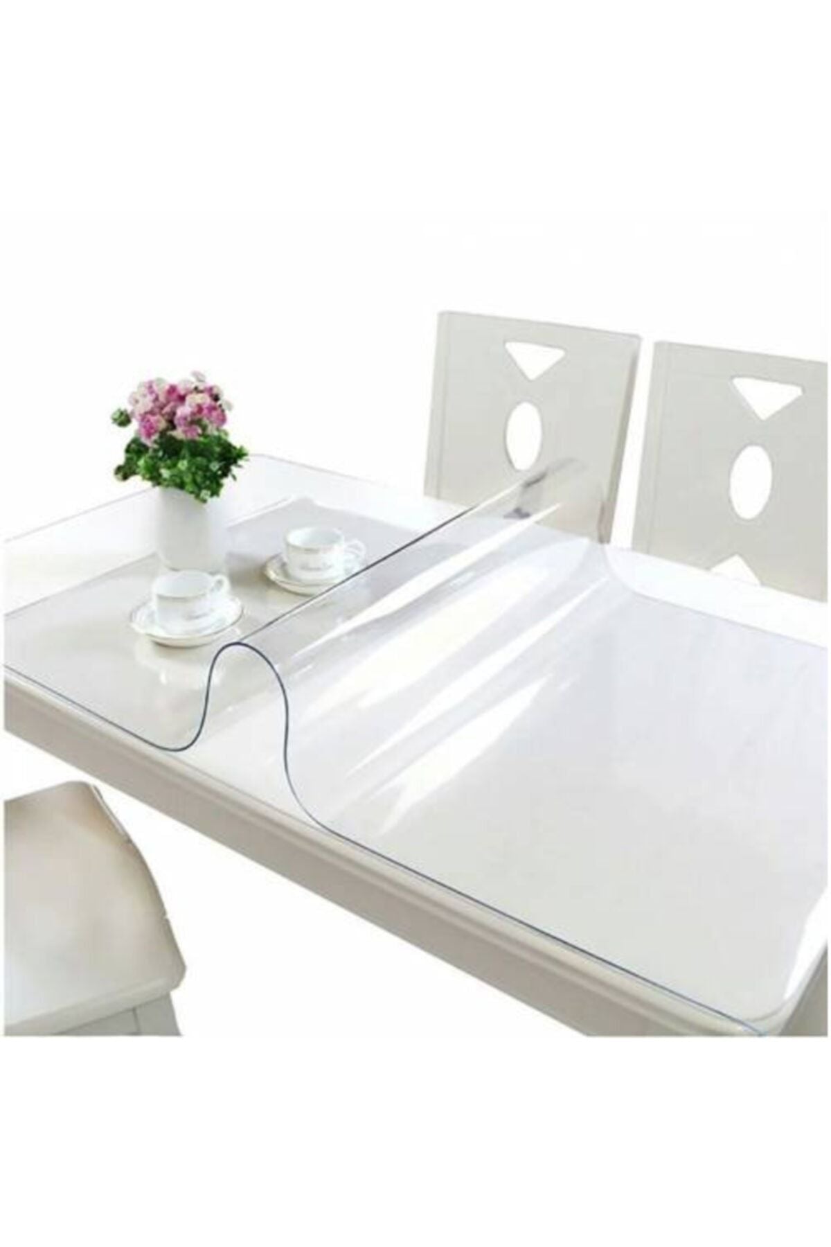 ERKSOLHOME Ceren Transparent 1.3 Mm Width 70 Cm Thick PVC Non-Slip Tablecloth Protector 1