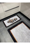 Brillant Lucio Checkered Pumpkin Pattern Latex Leather Base Kitchen Rug 4