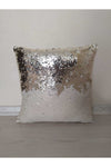 YILMAZHOME Sequin Embroidered Cushion Cover - (Bone-Light Gold) 2