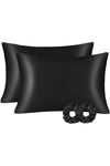 Tinybabyconcept 100% Silk Satin 50x70 Cm 2 Pillowcases & 2 Black Hair Ties 1