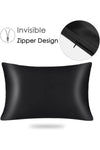 Tinybabyconcept 100% Silk Satin 50x70 Cm 2 Pillowcases & 2 Black Hair Ties 2