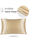 Tinybabyconcept 100% Silk Satin 50x70 Cm 2 Pillowcases & 2 Hair Ties Beige Color 3