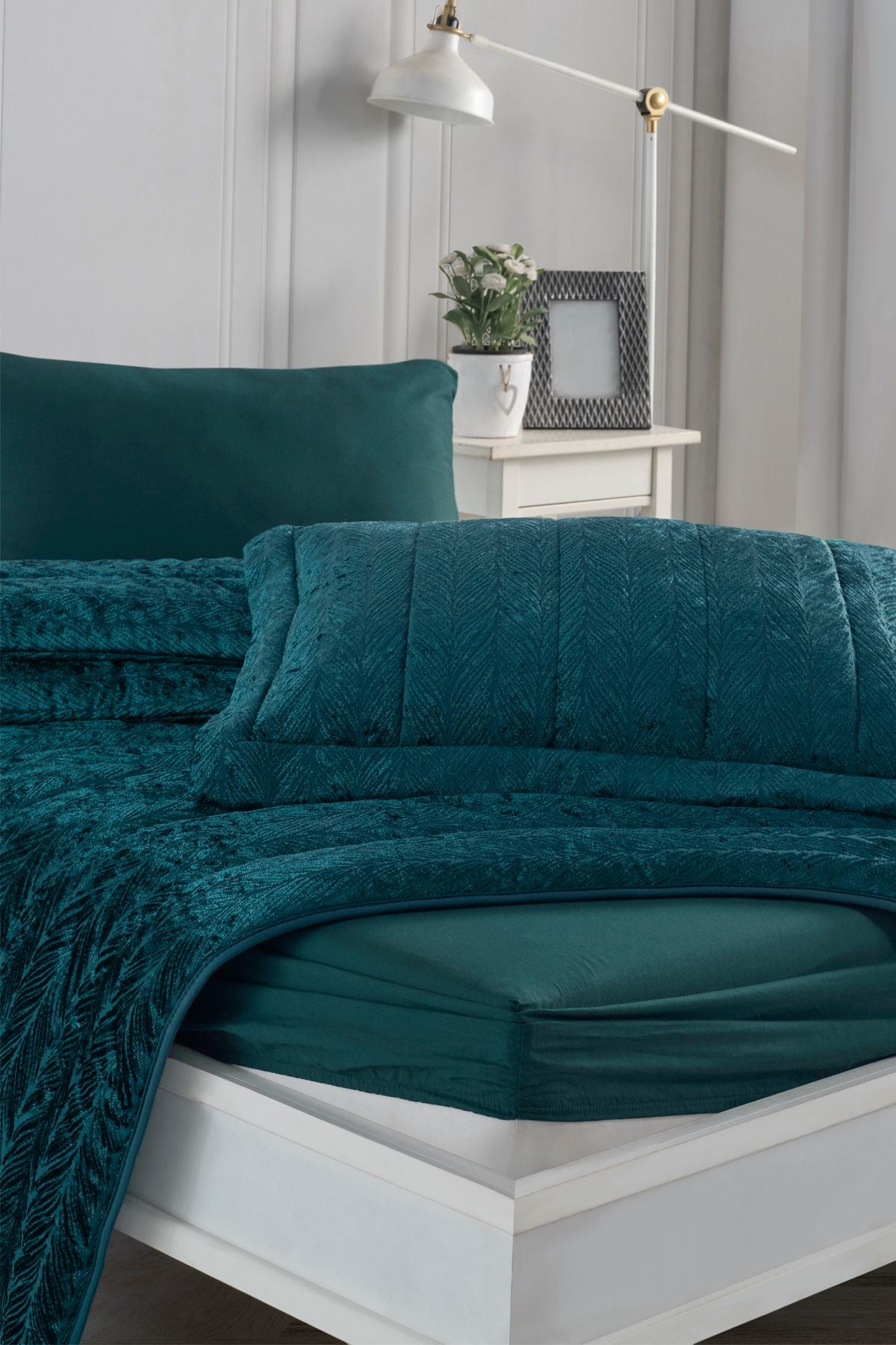 Elart Comfort New Generation Sleep Set 6 Pieces Velvet Emerald Green 230x220cm 2