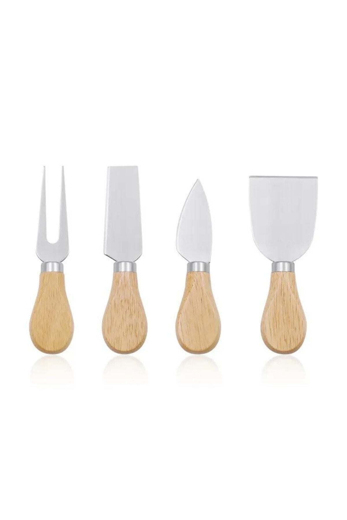 Kitchen Design Lab Luxury Bamboo Handle 4-Piece Stainless Steel Cheese Knife Set 1