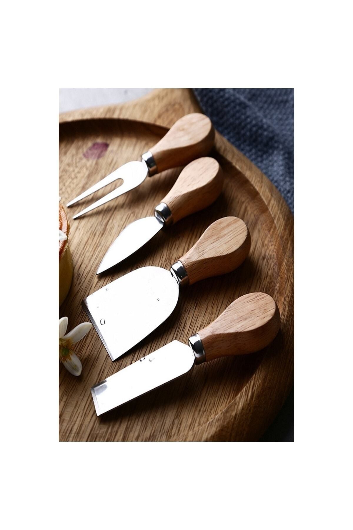 Kitchen Design Lab Luxury Bamboo Handle 4-Piece Stainless Steel Cheese Knife Set 2