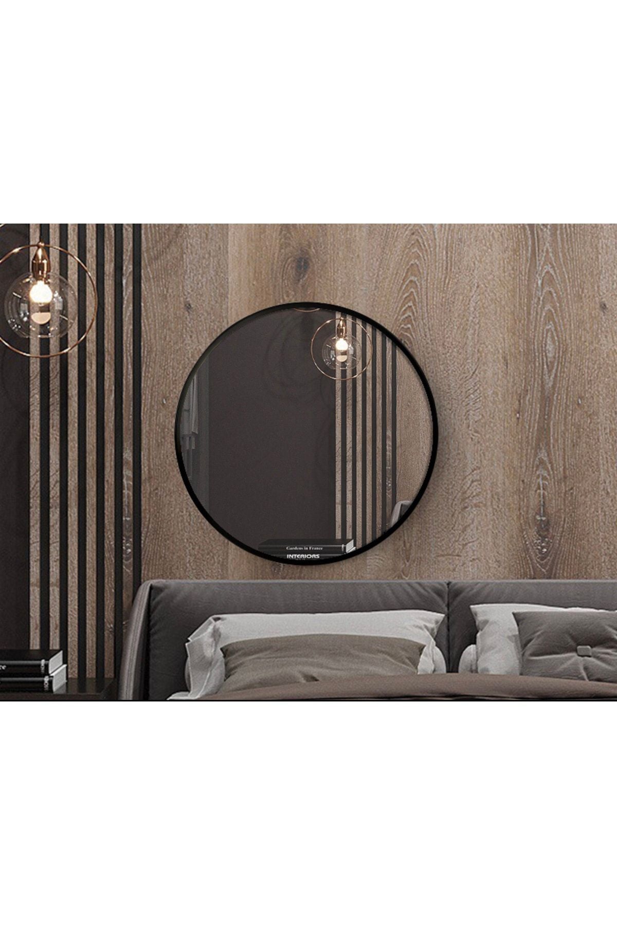 NİSAN DEKOR Decorative Black-Edged Round Mirror 70x70 Cm 3